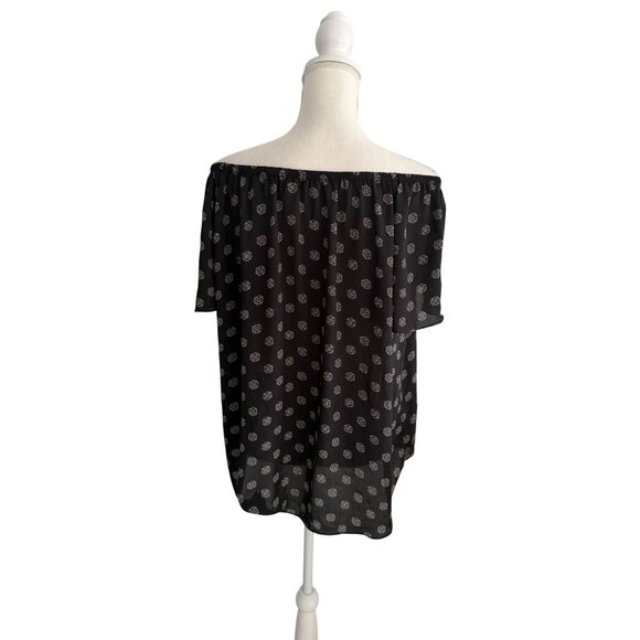 VINCE CAMUTO Black Sheer Off The Shoulder Top Size XS - Picture 4 of 5